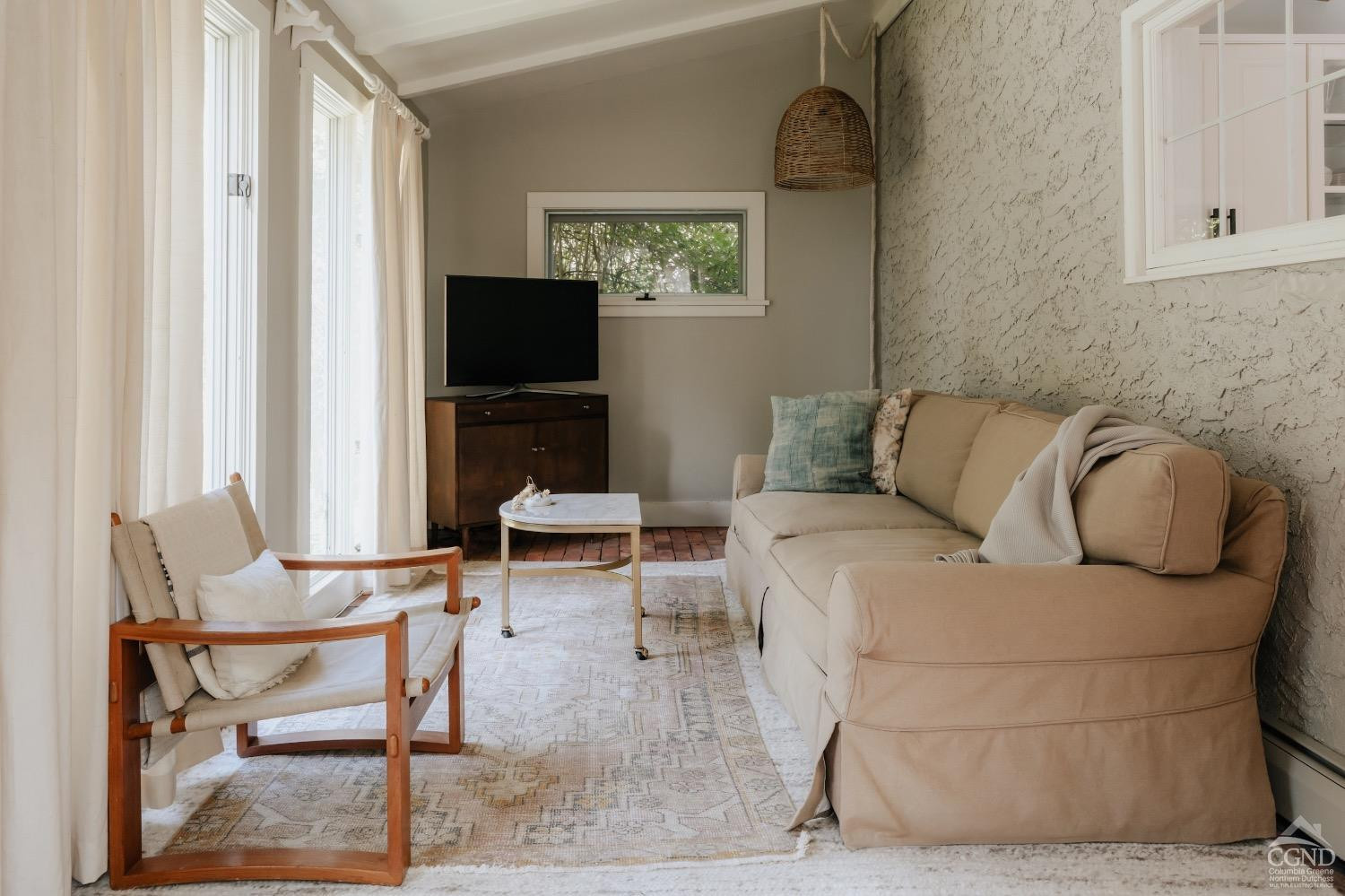 367 County Rt 2 Marbletown, NY 12404 - Photo 21 of 43 a living room with furniture and a flat screen tv