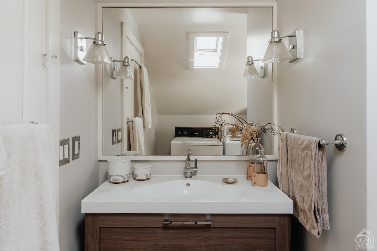 367 County Rt 2 Marbletown, NY 12404 - Photo 27 of 43 a bathroom with a sink and a mirror
