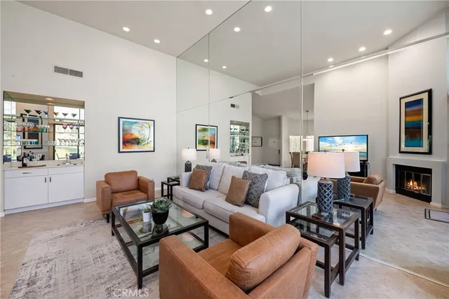 a living room with furniture