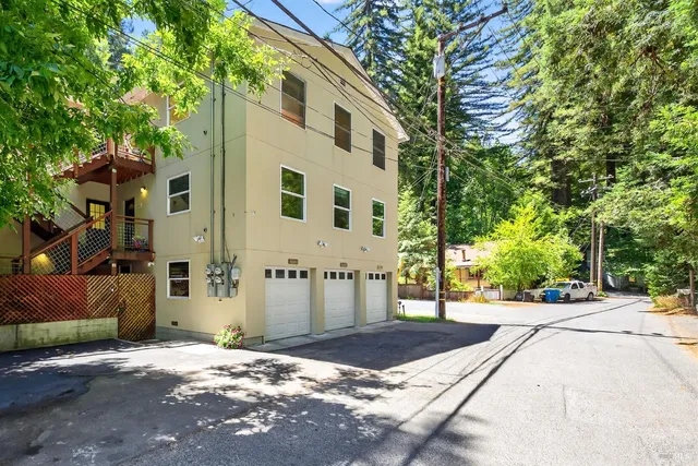 a view of a building with a street