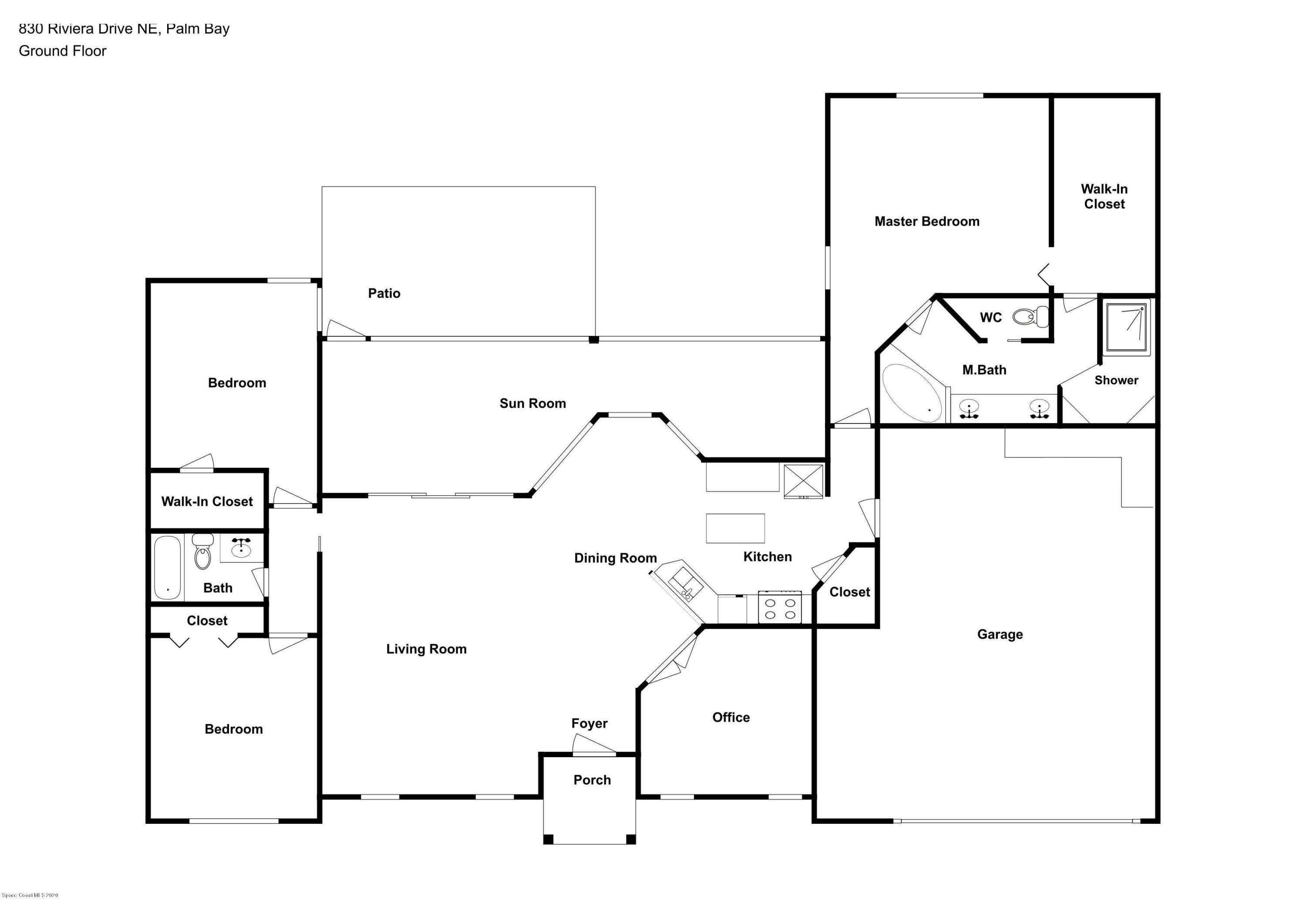 830 Riviera Drive Northeast Palm Bay, FL 32905 - Photo 21 of 21 a picture of floor plan