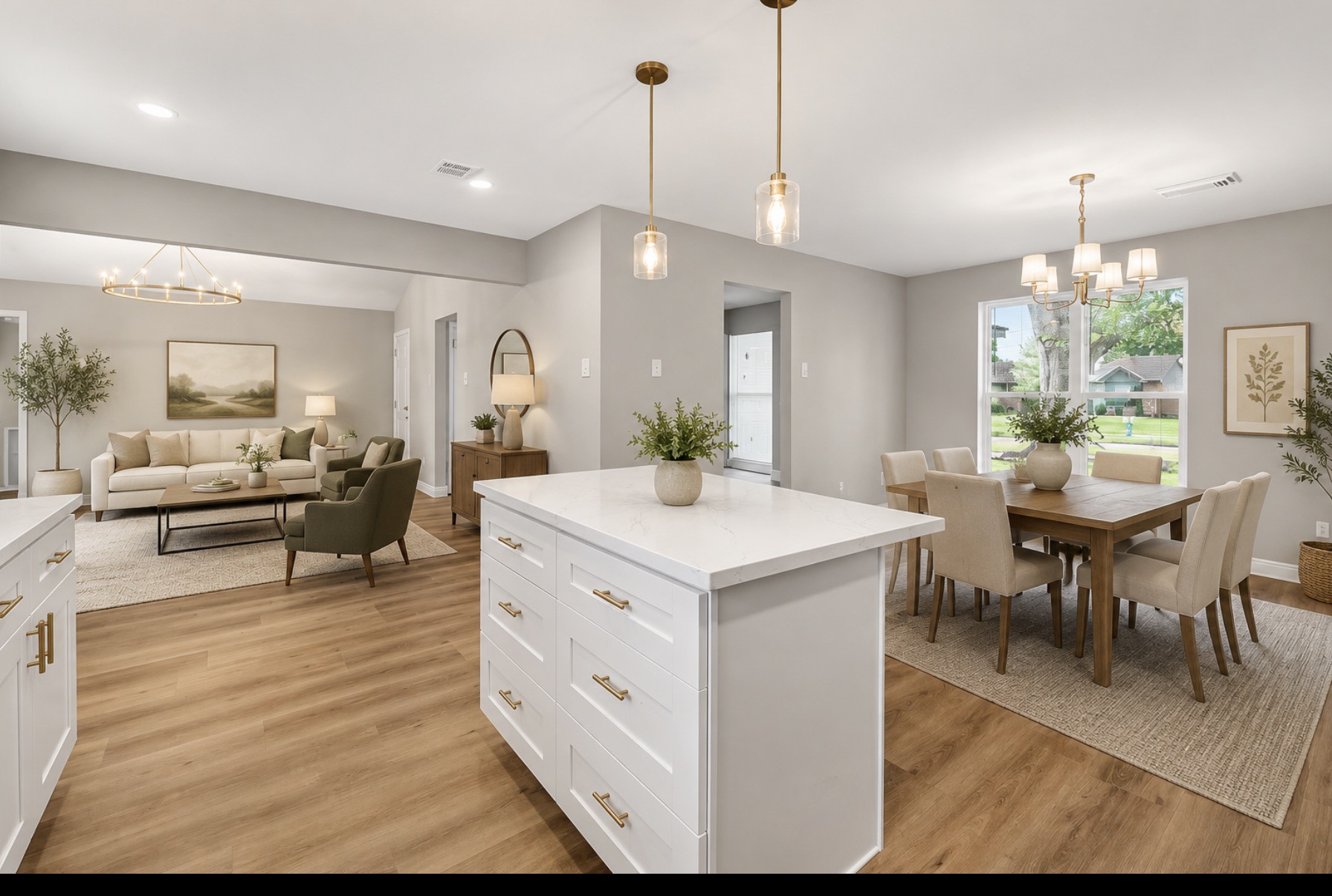 9723 Ebb Street Houston, TX 77089 - Photo 4 of 20 Light filled kitchen open to living room and dining room. (Virtually staged)