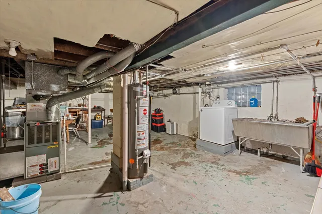 a view of a storage room with washer and dryer