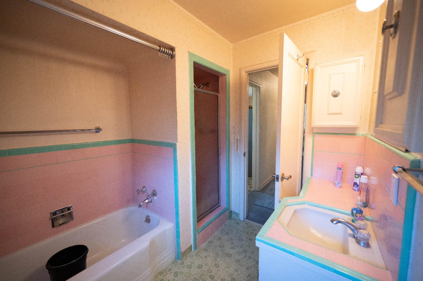 1184 Inverness Avenue Santa Clara, CA 95050 - Photo 15 of 29 a bathroom with a tub a sink and a large mirror