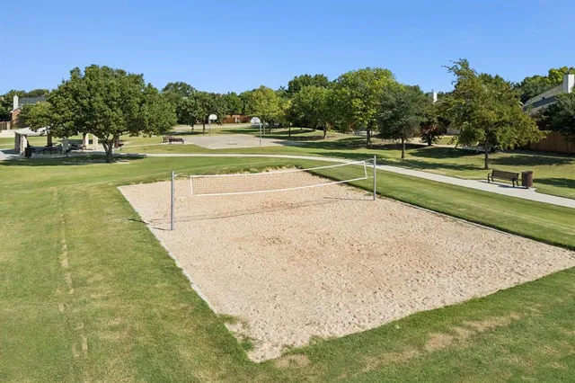 a view of an outdoor space and swimming pool