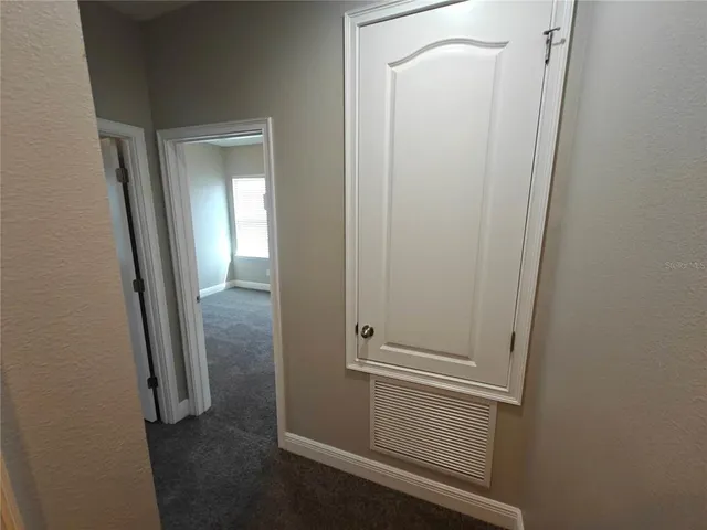 an empty room with closet