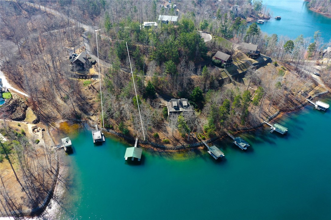Lot 5 Royal Reserve Sunset, SC 29685 - Photo 5 of 50 This elevated view captures the tranquil lakeside properties nestled among lush trees and clear waters.