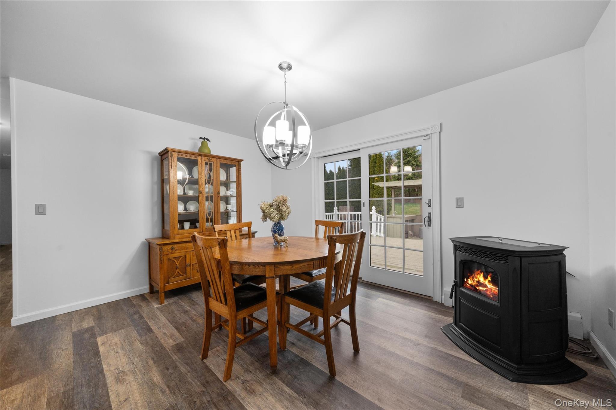 5 Hess Road Callicoon, NY 12723 - Photo 14 of 45 a view of a dining room with furniture a chandelier and wooden floor