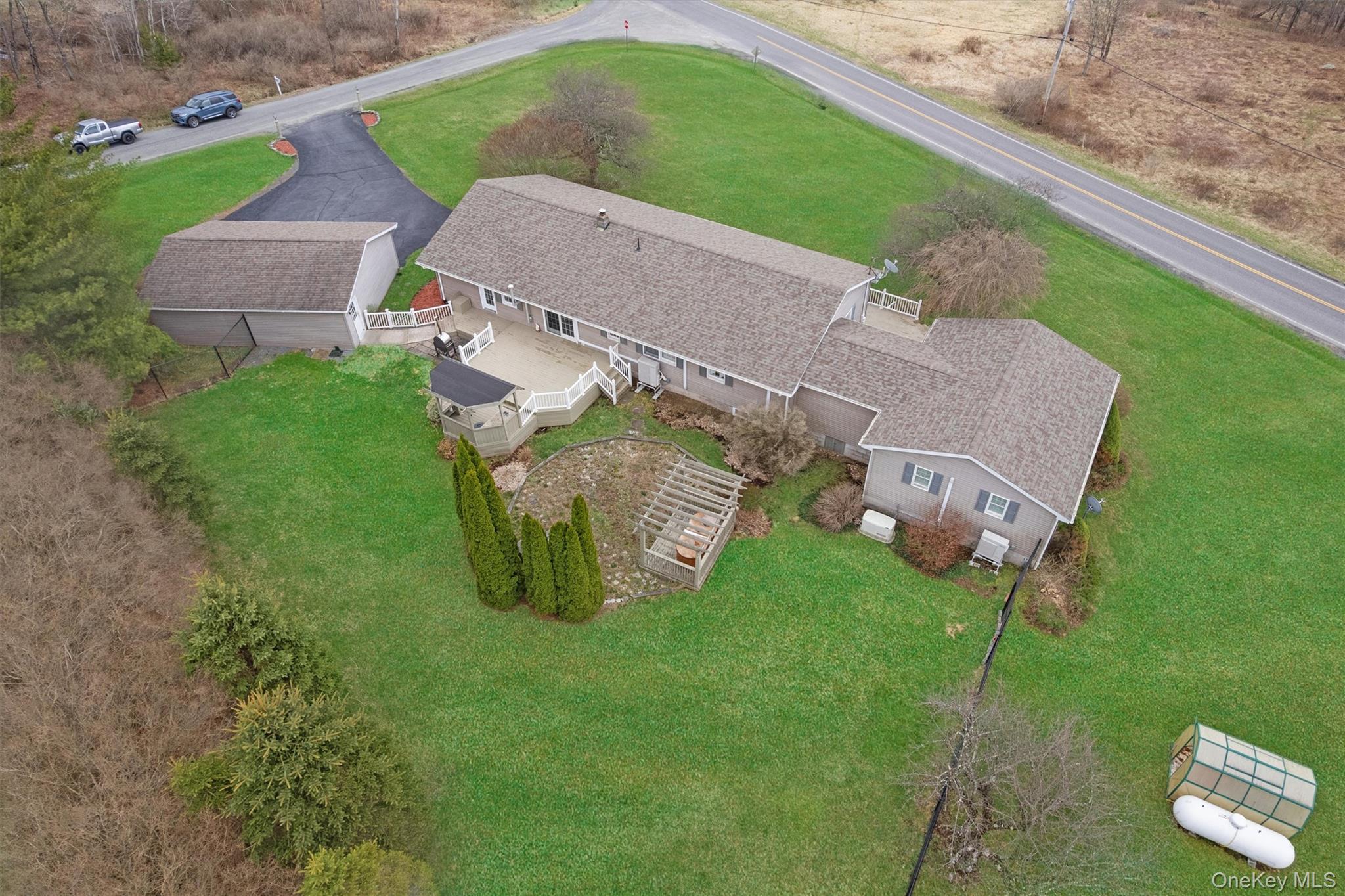 5 Hess Road Callicoon, NY 12723 - Photo 41 of 45 an aerial view of a house with garden space and a street view