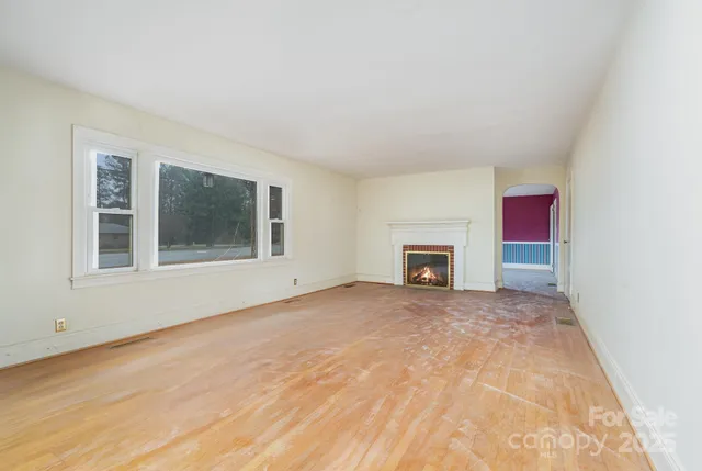 an empty room with windows