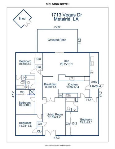 $344,500 | 1713 Vegas Drive, Metairie, LA 70003