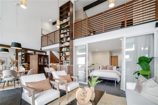 a living room with furniture