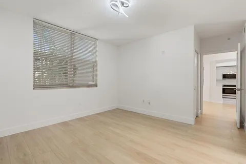 an empty room with closet