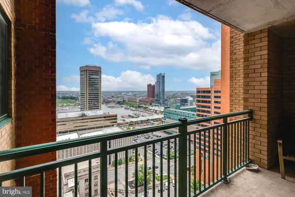 a city view from a balcony