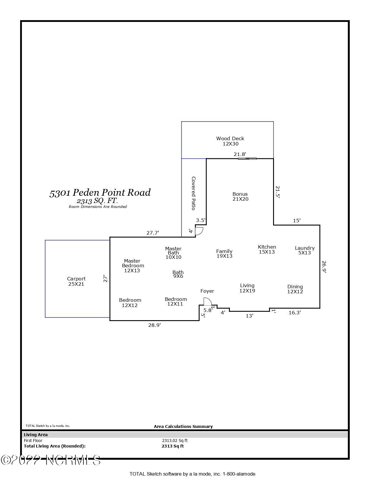 5301 Peden Point Road Wilmington, NC 28409 - Photo 40 of 40 Floorplan