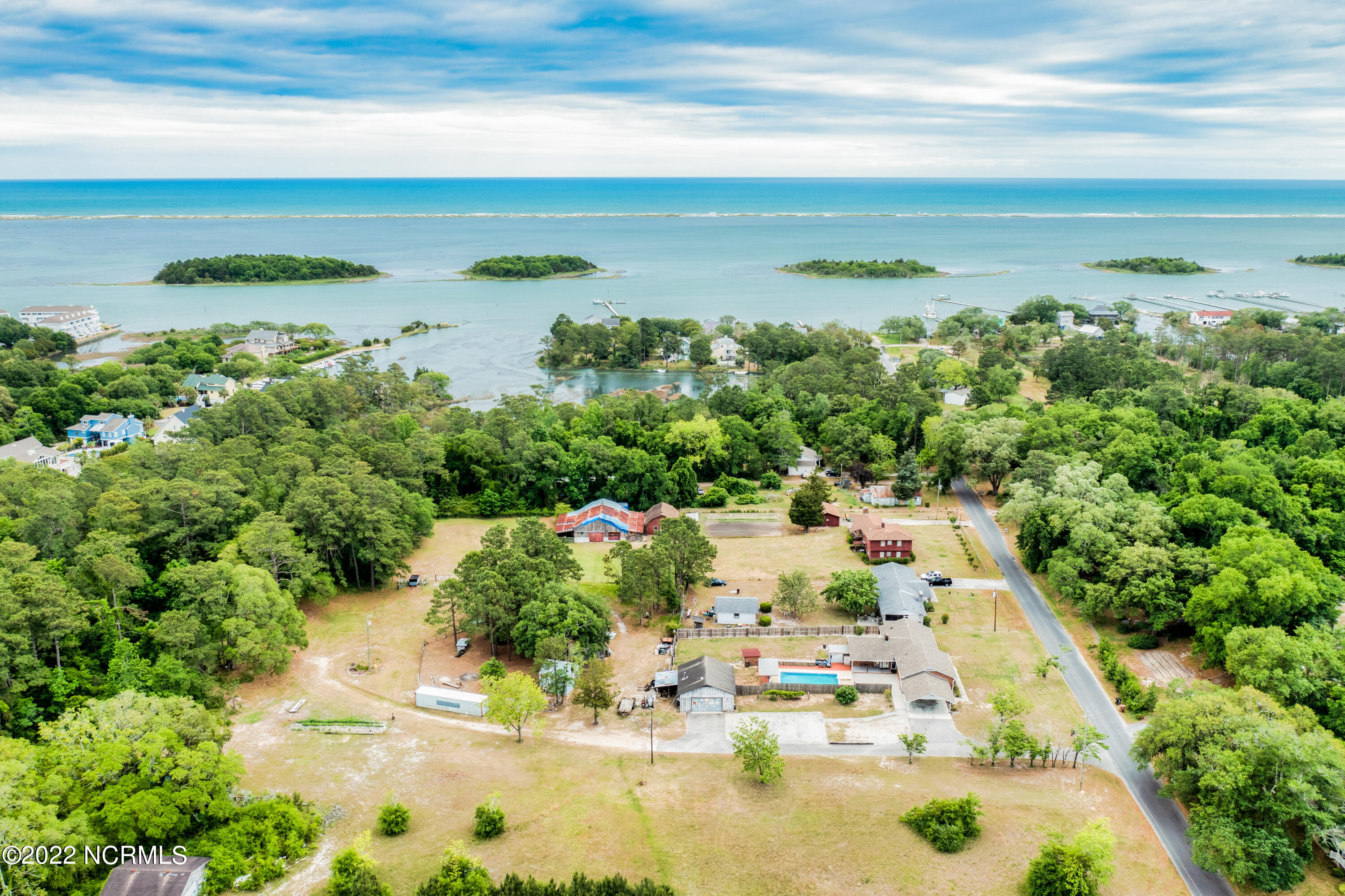 5301 Peden Point Road Wilmington, NC 28409 - Photo 6 of 40 Drone of home in relation to water