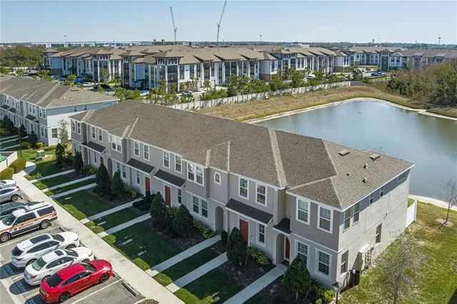 a view of a city with tall buildings