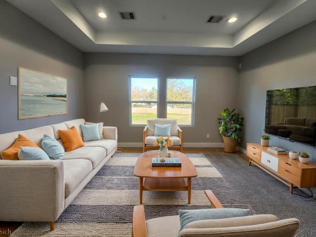 3206 Bostic Street Houston, TX 77093 - Photo 3 of 28 a living room with furniture and a flat screen tv