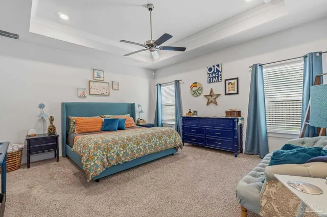 a house view with swimming pool and wooden bench