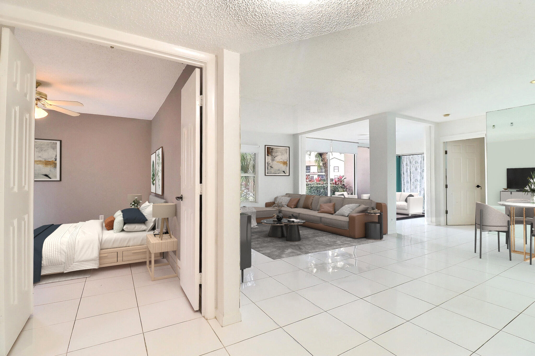 8577 Boca Glades Boulevard West, Unit D Boca Raton, FL 33434 - Photo 18 of 45 Virtually Staged Foyer