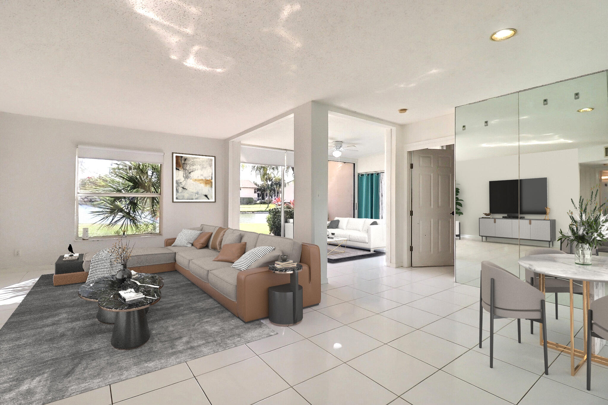 8577 Boca Glades Boulevard West, Unit D Boca Raton, FL 33434 - Photo 8 of 45 Virtually Staged Living Room