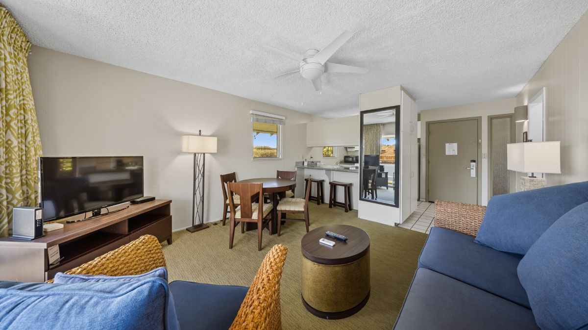 525 Aleka Loop, Unit A12 Kapaa, HI 96746 - Photo 6 of 20 a living room with furniture and a flat screen tv