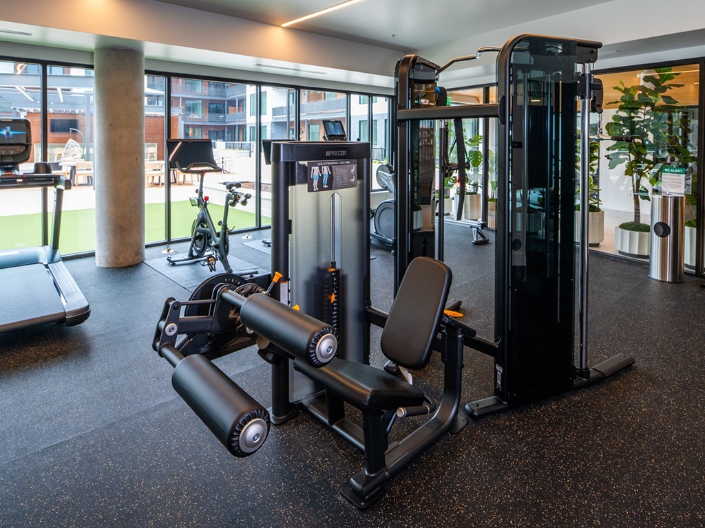 2209 South 1st Street, Unit 226 Austin, TX 78704 - Photo 14 of 27 a room with gym equipment and a large window