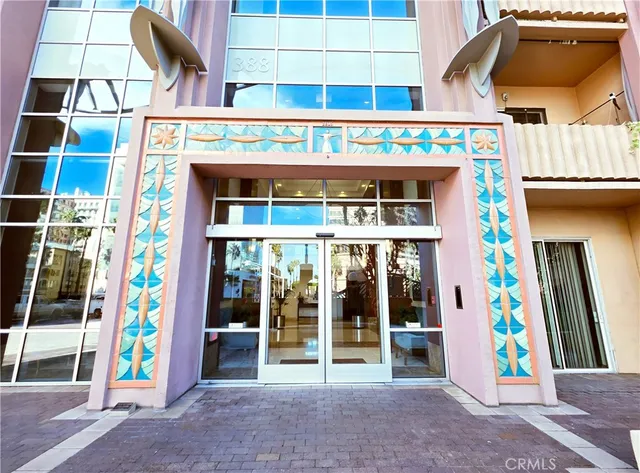 an outdoor view with patio