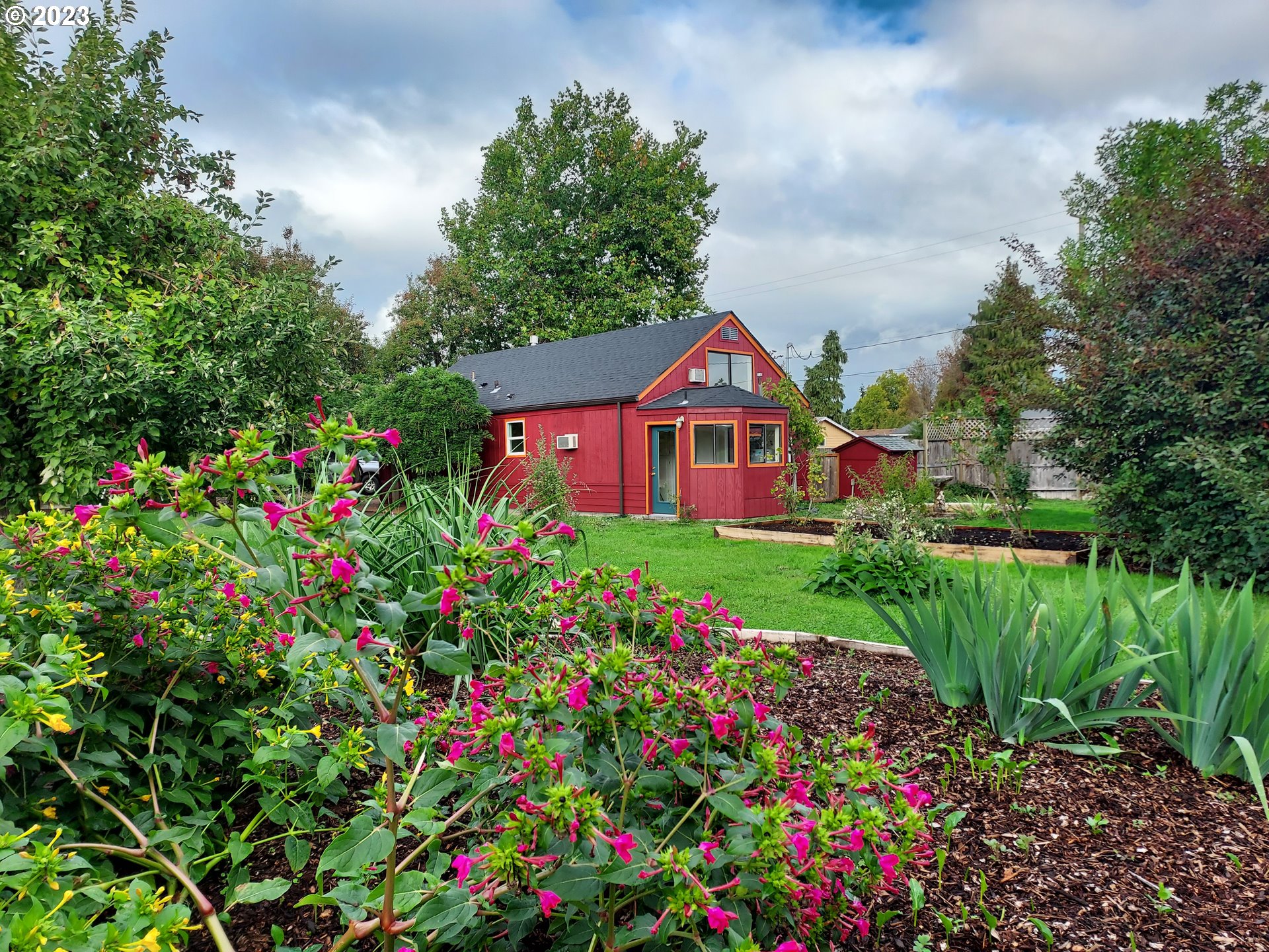 460 37th Street Springfield, OR 97478 - Photo 1 of 21 a front view of a house with a big yard and potted plants