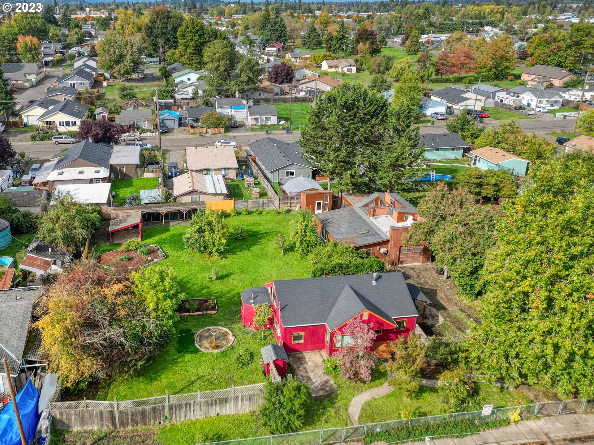 460 37th Street Springfield, OR 97478 - Photo 21 of 21 an aerial view of residential building with outdoor space and trees all around