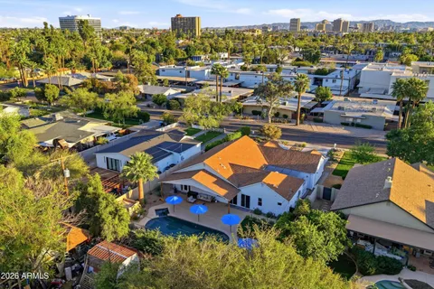 an aerial view of multiple house