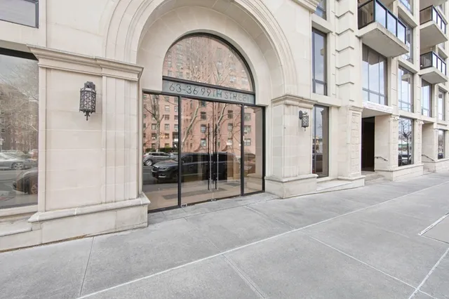 a view of an entryway with a glass door