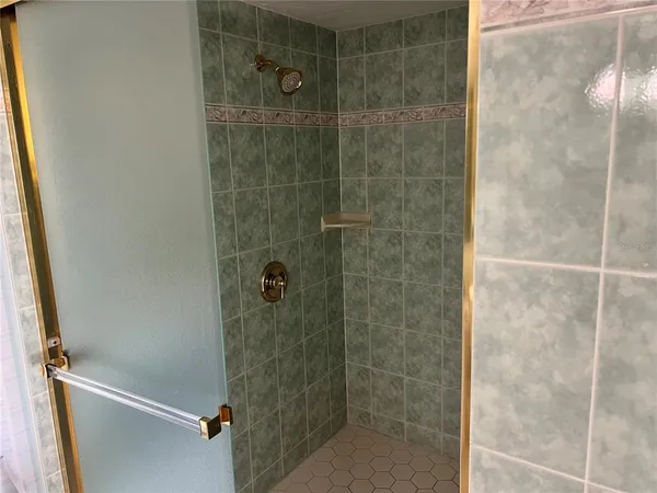 a bathroom with a shower