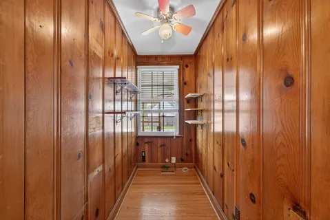 a view of entryway with wooden floor
