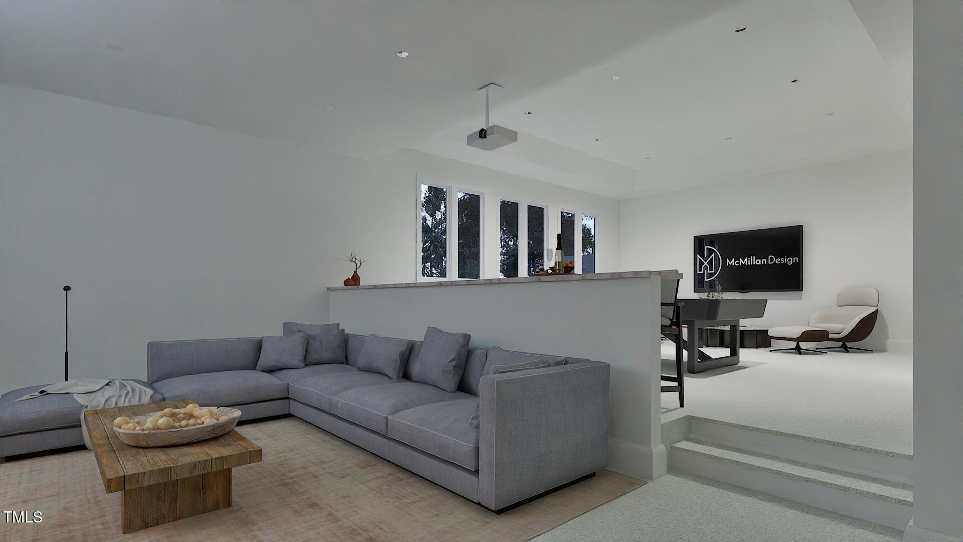 5013 Coronado Drive Raleigh, NC 27609 - Photo 68 of 76 a living room with furniture and a flat screen tv