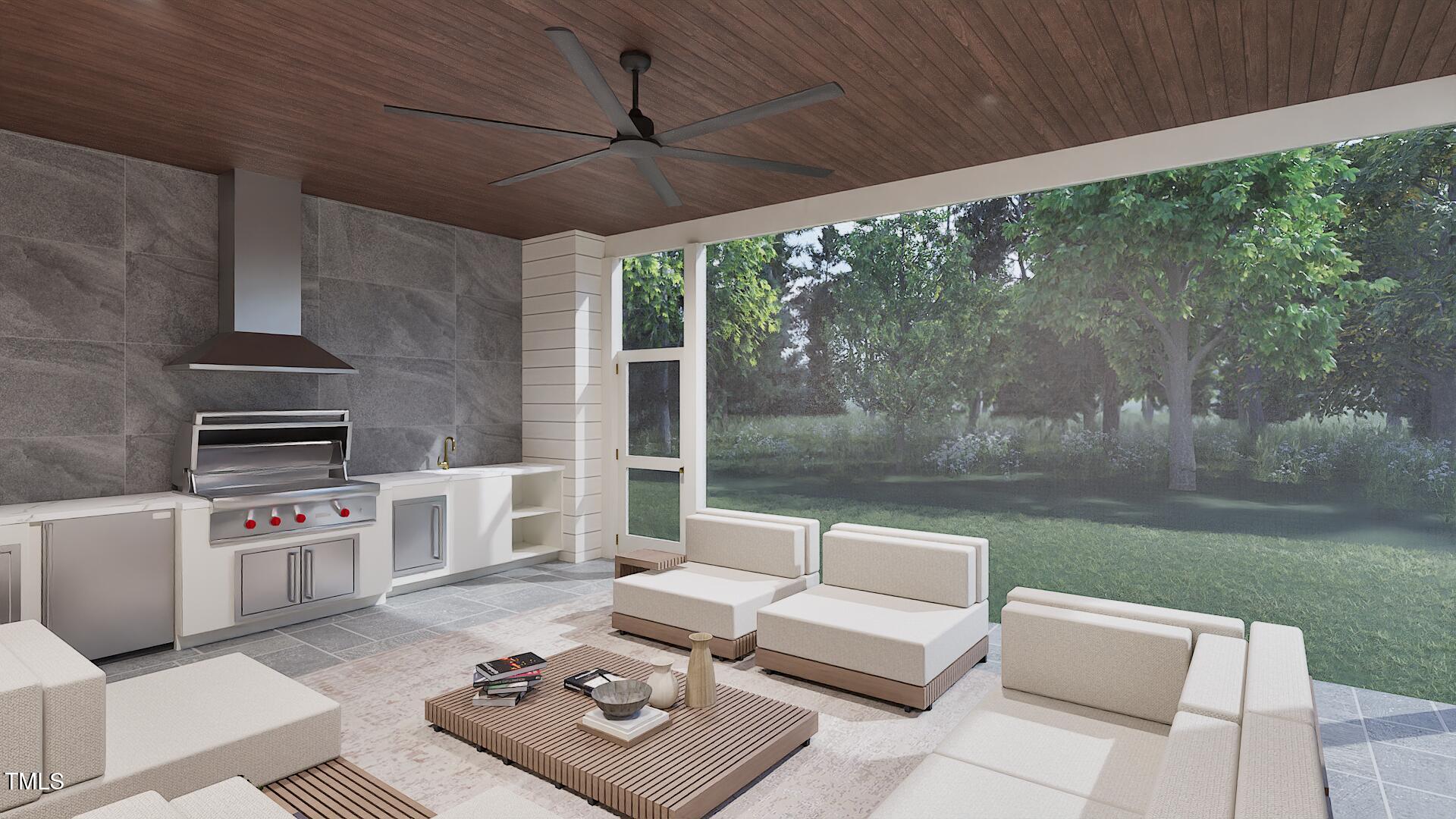 5013 Coronado Drive Raleigh, NC 27609 - Photo 74 of 76 a outdoor space with patio the couches and chairs with the wooden floor