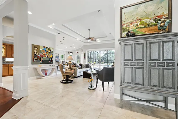 a living room with furniture