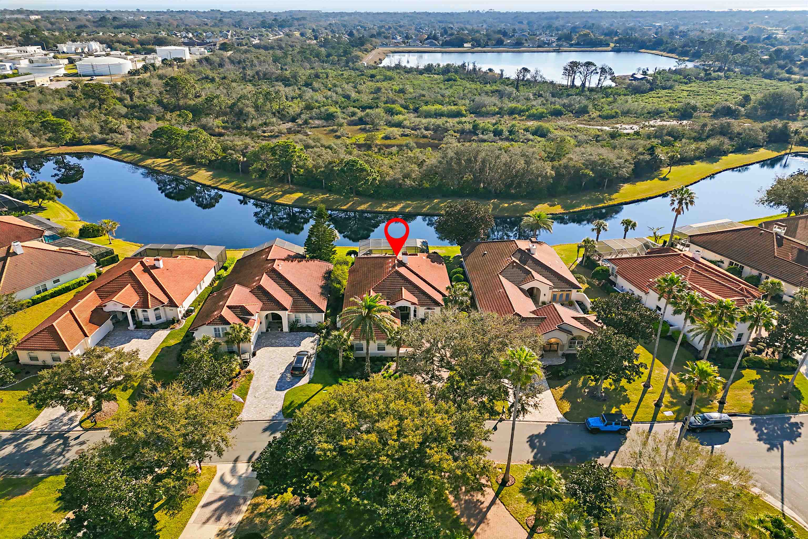 322 Fiddlers Point Drive St. Augustine, FL 32080 - Photo 52 of 58 an aerial view of residential houses with outdoor space and river