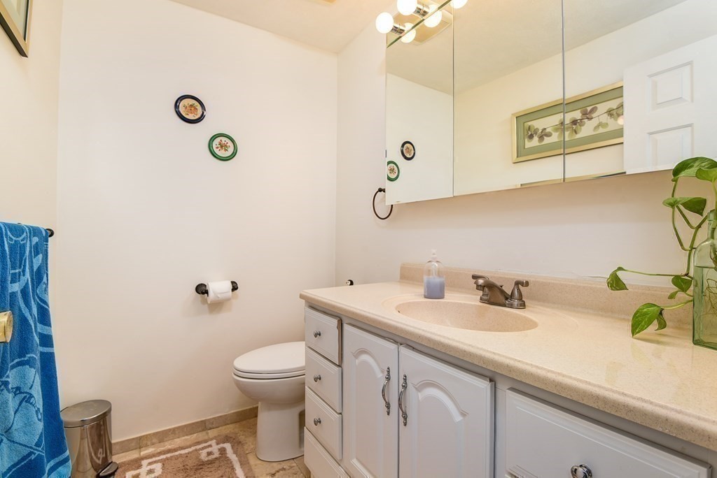 101 Standish Road Needham, MA 02492 - Photo 13 of 38 a bathroom with a sink a toilet and a mirror