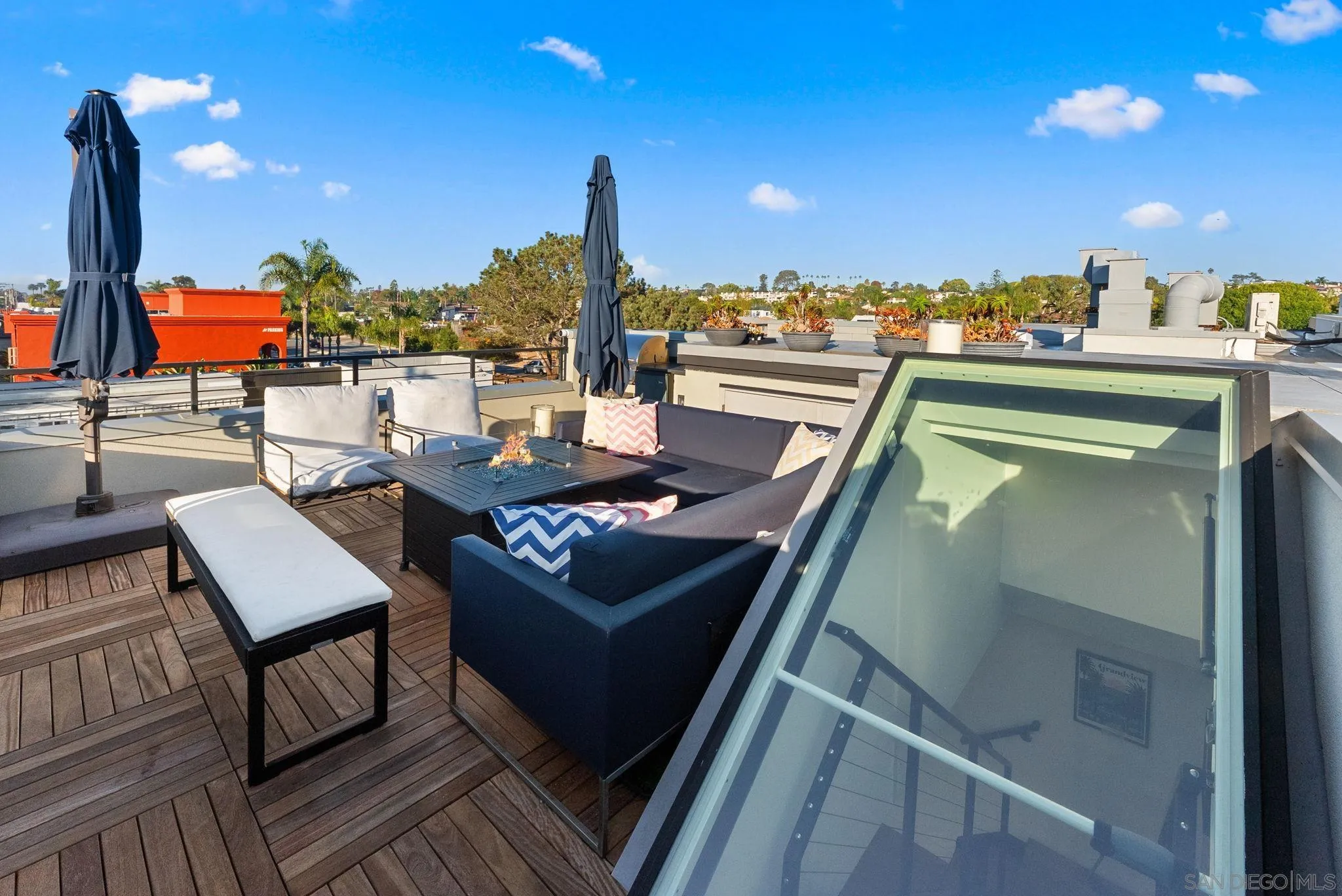 768 North Coast Highway 101 Encinitas, CA 92024 - Photo 28 of 68 a living room with patio furniture and a potted plant