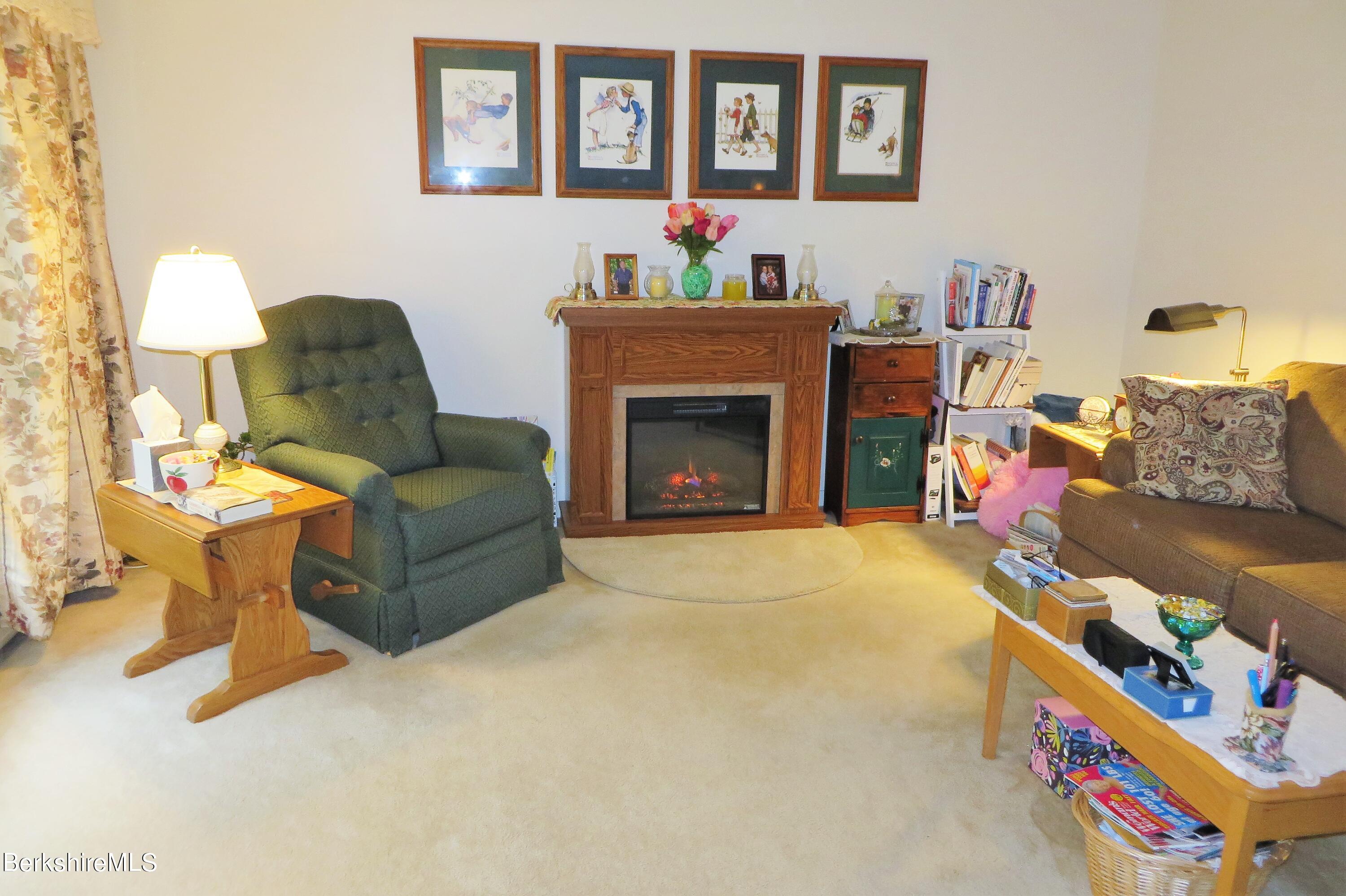 751 Mohawk Trail, Unit 1D North Adams, MA 01247 - Photo 11 of 32 a living room with furniture and a fireplace