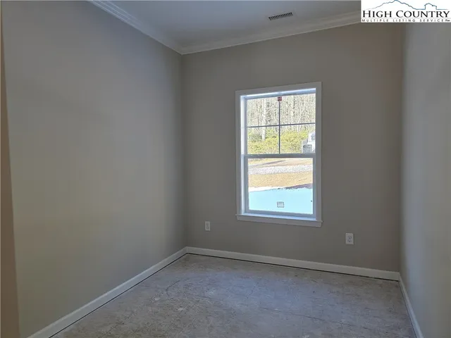 an empty room with a window