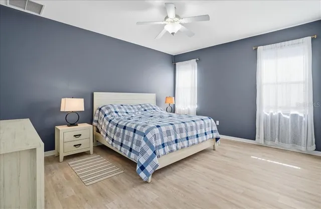 a view of a backyard with a garden and plants