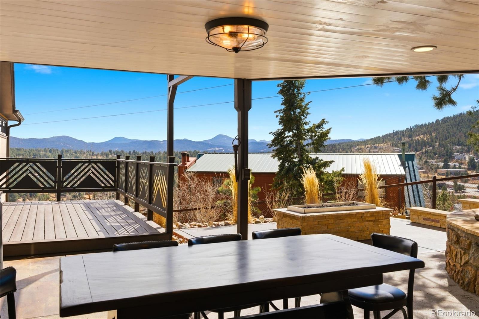 3155 Chestnut Circle Evergreen, CO 80439 - Photo 33 of 50 a view of a swimming pool with a table and chairs