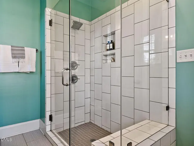 a bathroom with a shower