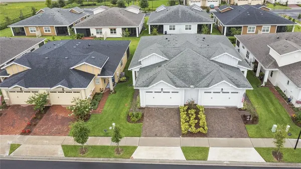 an aerial view of multiple houses