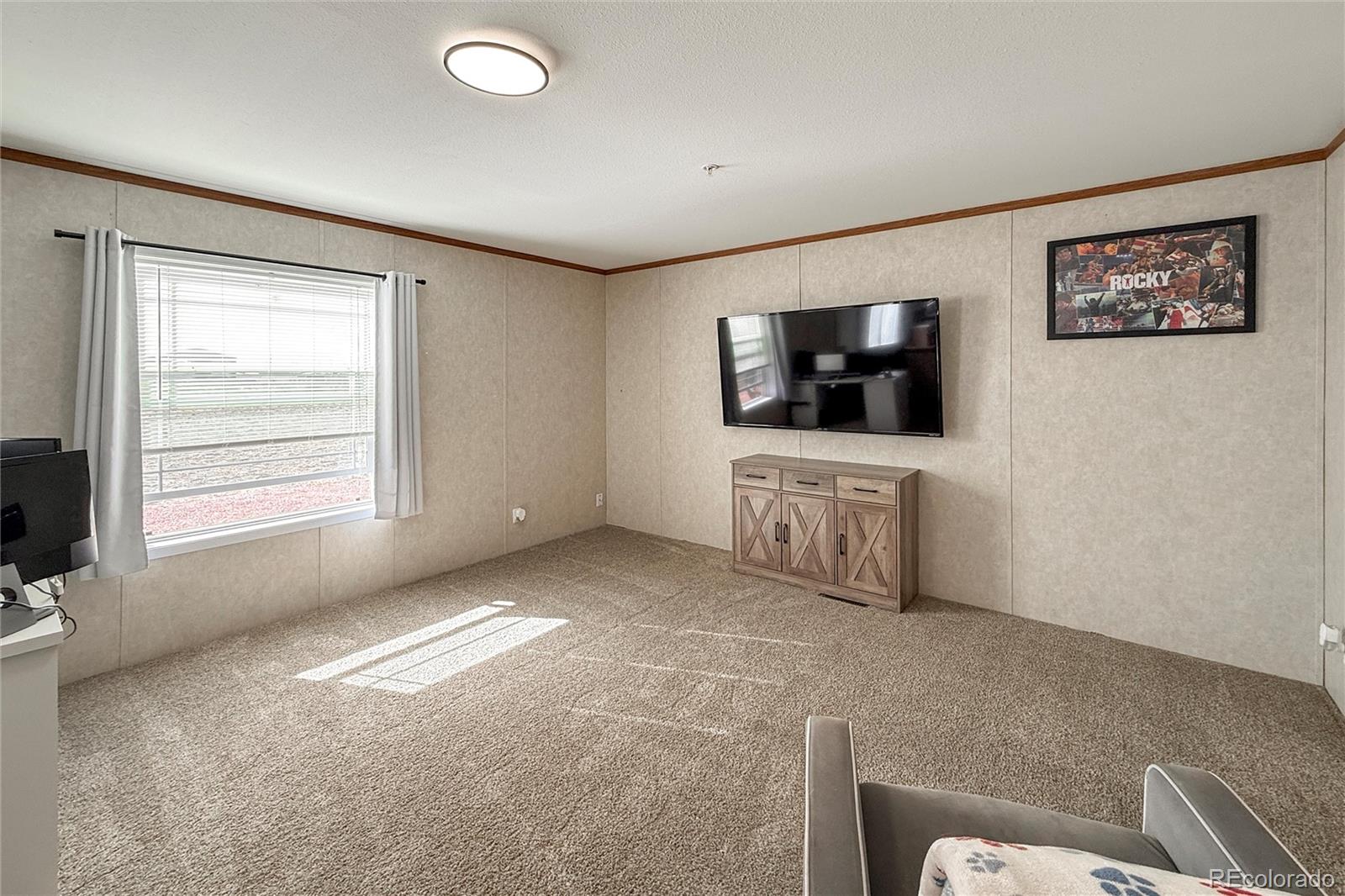 16412 Higgins Avenue Fort Lupton, CO 80621 - Photo 12 of 27 a living room with furniture and a flat screen tv