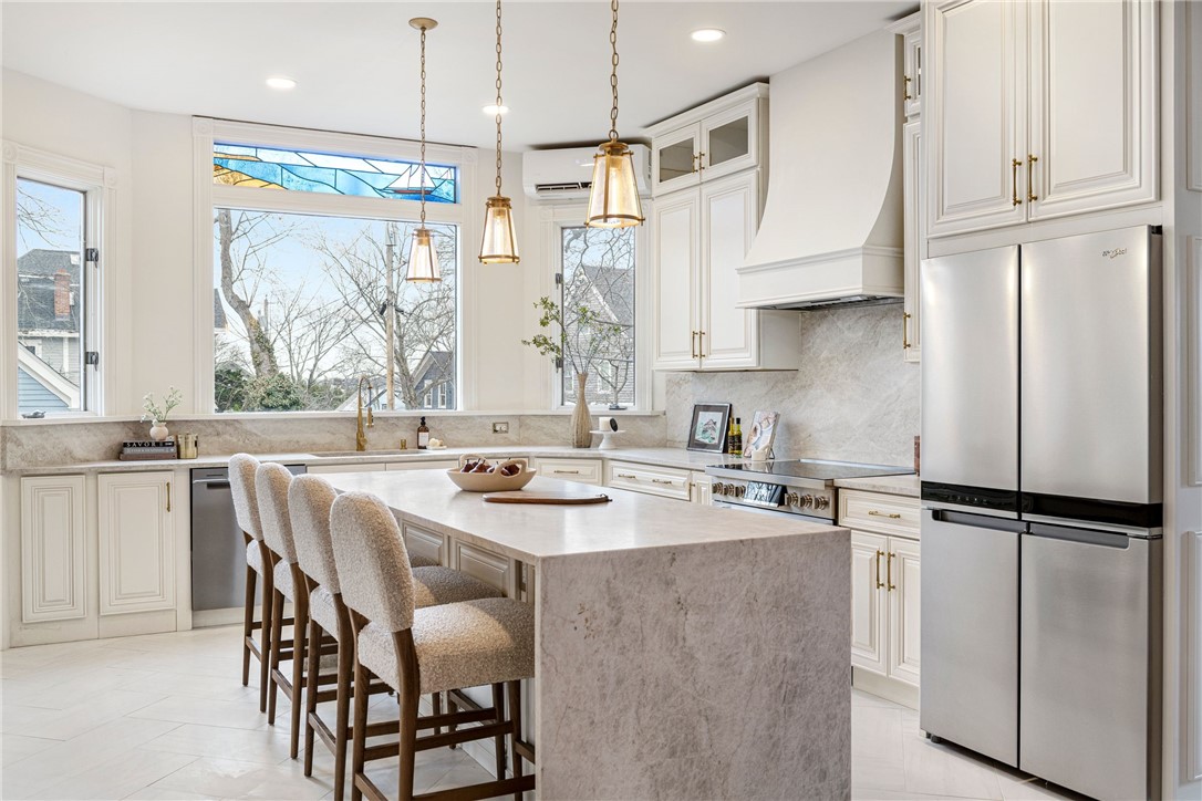 164 Prospect Street Providence, RI 02906 - Photo 5 of 48 Kitchen with Taj Mahal Quartzite Counters & Backsplash