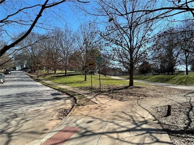 a view of a park with tree s