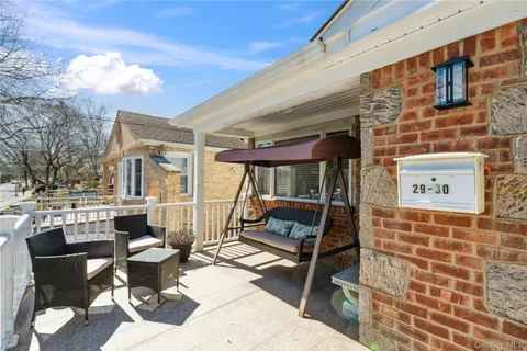 a outdoor space with patio furniture